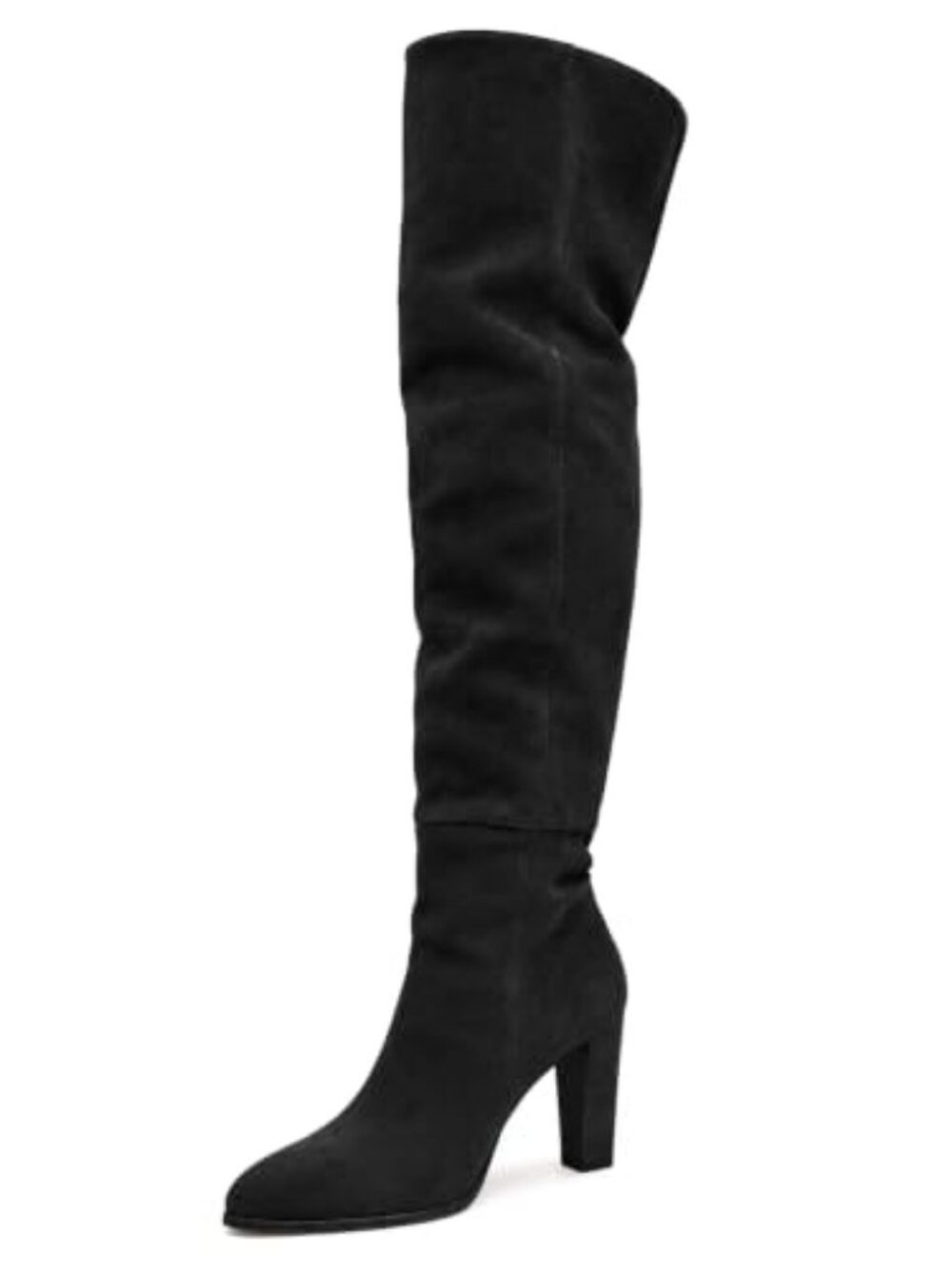 Coutgo Womens Over the Knee High Boots Thigh High Chunky Heel Zip Boots
